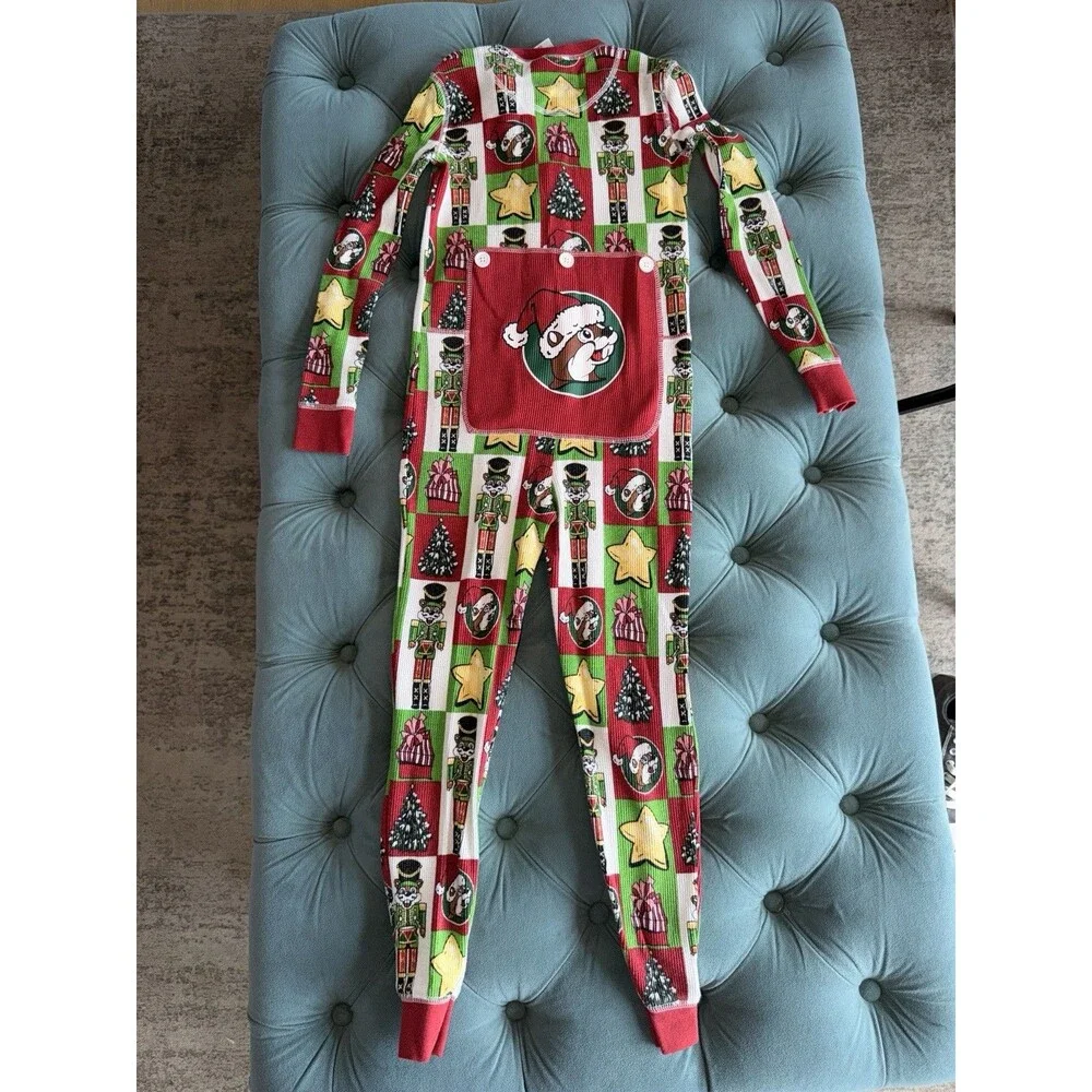Buc-ees One Piece Youth XSmall Christmas Holiday Thermal Pajama Lounge Wear
